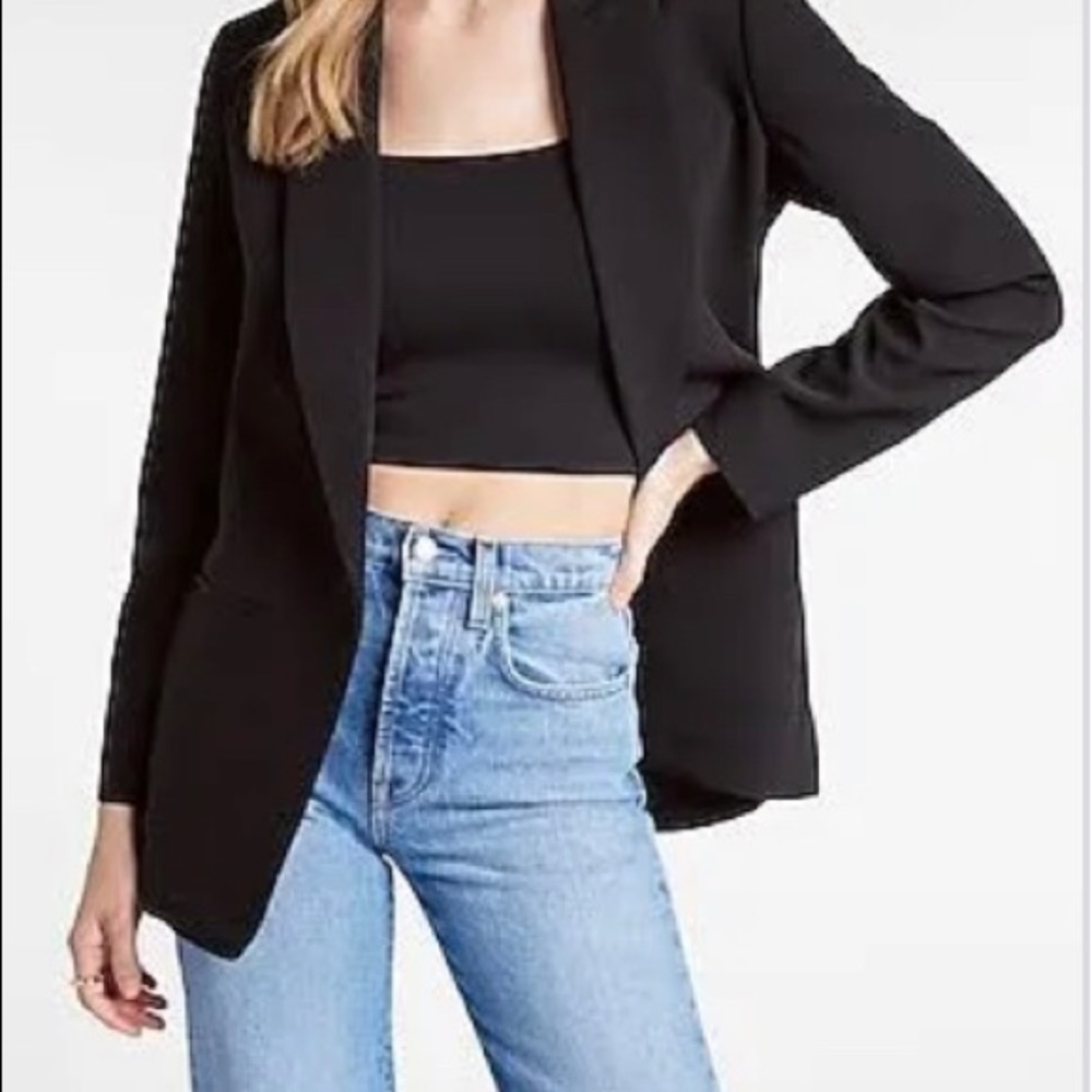 Black Express oversized boyfriend blazer size 12 Womens